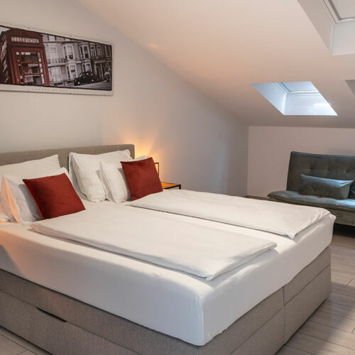 mi_vida Pula Kroatien Appartement Schlafzimmer Doppelbett