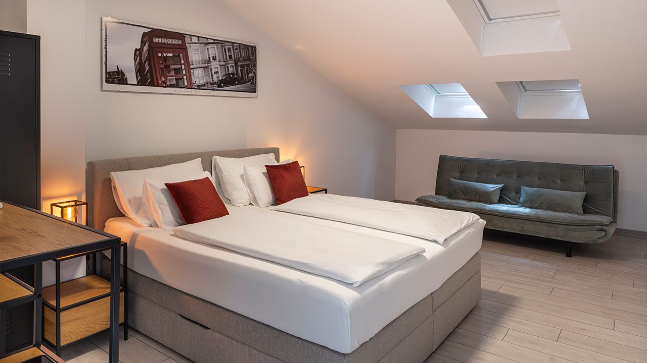 mi_vida Pula Kroatien Appartement Schlafzimmer Doppelbett